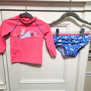 Baby Boden Bunny Rashguard‎ Swim Set